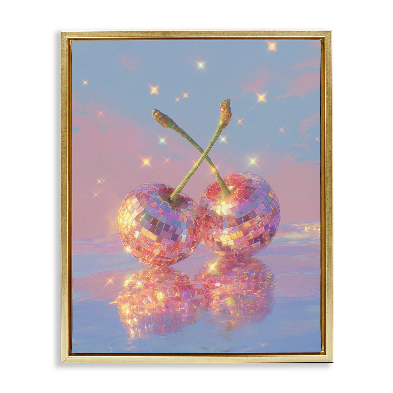 Stupell Industries Disco Cherry Reflection Floating Frame, design by Ziwei Li